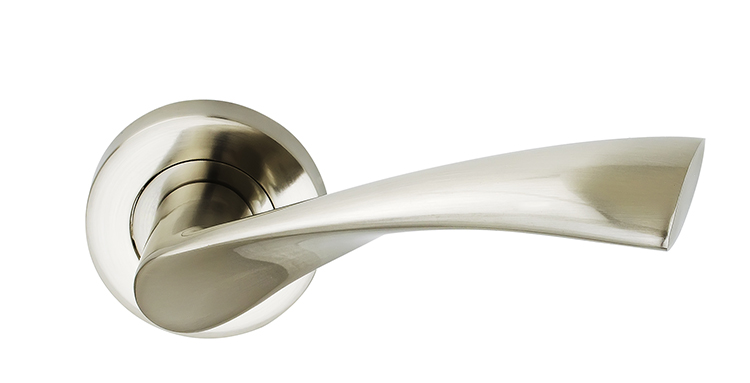 Yvette Designer Lever on Rose (satin nickel)